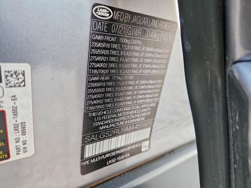 SALGS2RU9MA455920 2021 Land Rover Range Rover photo no. 13
