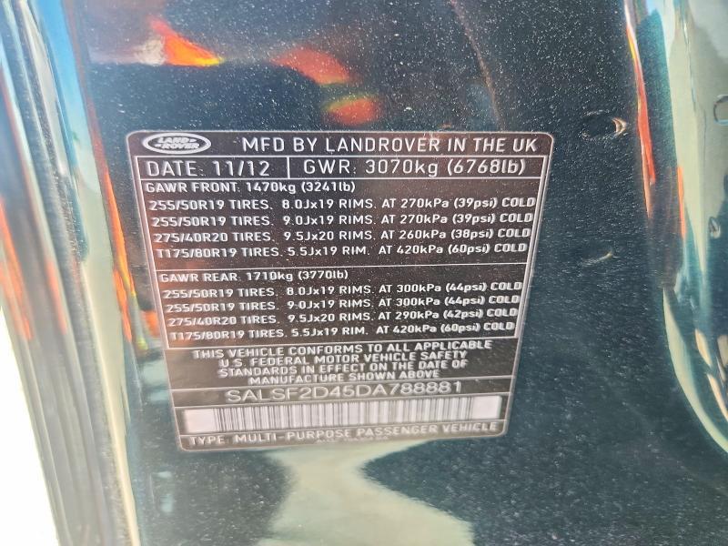 SALSF2D45DA788881 2013 Land Rover Range Rover photo no. 13
