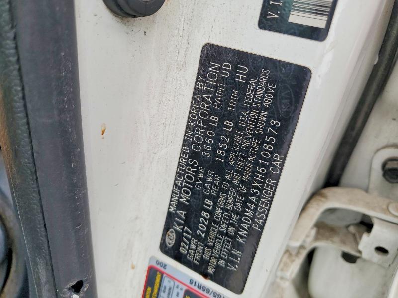 2017 KIA Rio — VIN KNADM4A3XH6108573, şəkil 12