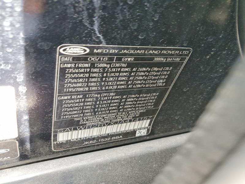 SALWR2RVXJA414157 2018 Land Rover Range Rover photo no. 12