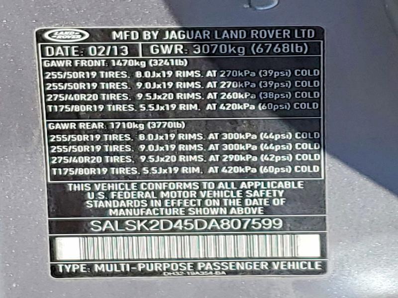 SALSK2D45DA807599 2013 Land Rover Range Rover photo no. 13