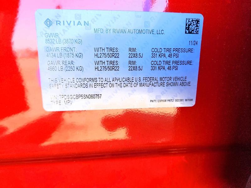 7PDSGCBP5SN060757 2025 Rivian R1S photo no. 13