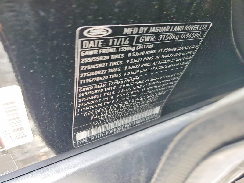 SALGS2FE6HA322518 2017 Land Rover Range Rover photo no. 13