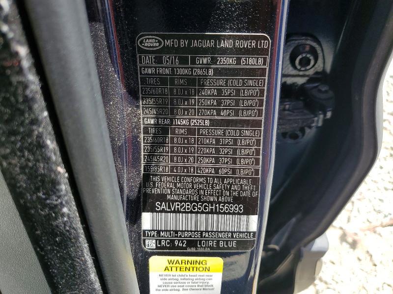 SALVR2BG5GH156993 2016 Land Rover Range Rover photo no. 13