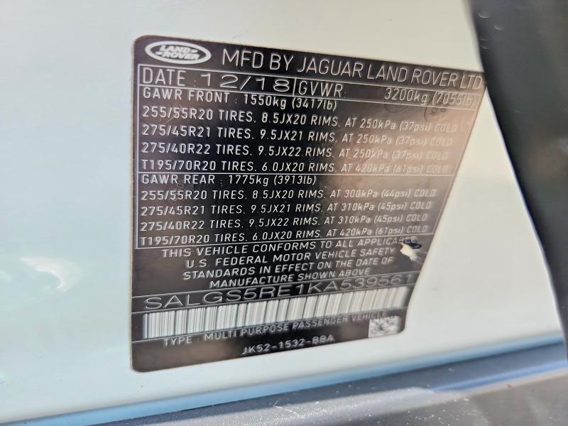 SALGS5RE1KA539561 2019 Land Rover Range Rover photo no. 13
