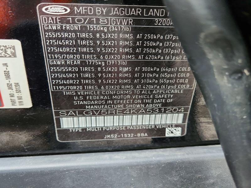 SALGV5RE4KA531204 2019 Land Rover Range Rover photo no. 14