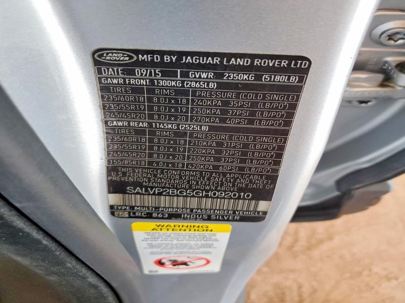 SALVP2BG5GH092010 2016 Land Rover Range Rover photo no. 13