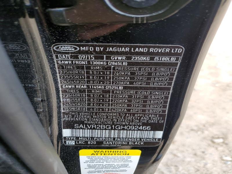 SALVR2BG1GH092466 2016 Land Rover Range Rover photo no. 13
