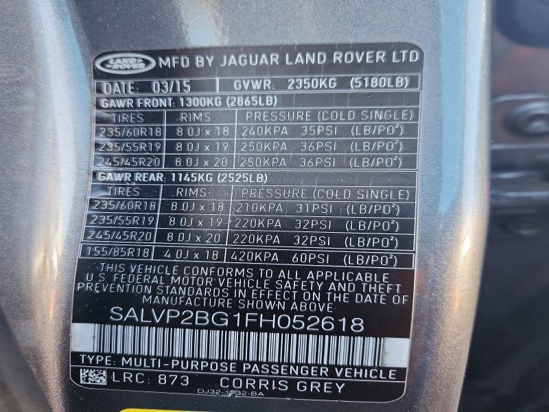 SALVP2BG1FH052618 2015 Land Rover Range Rover photo no. 14
