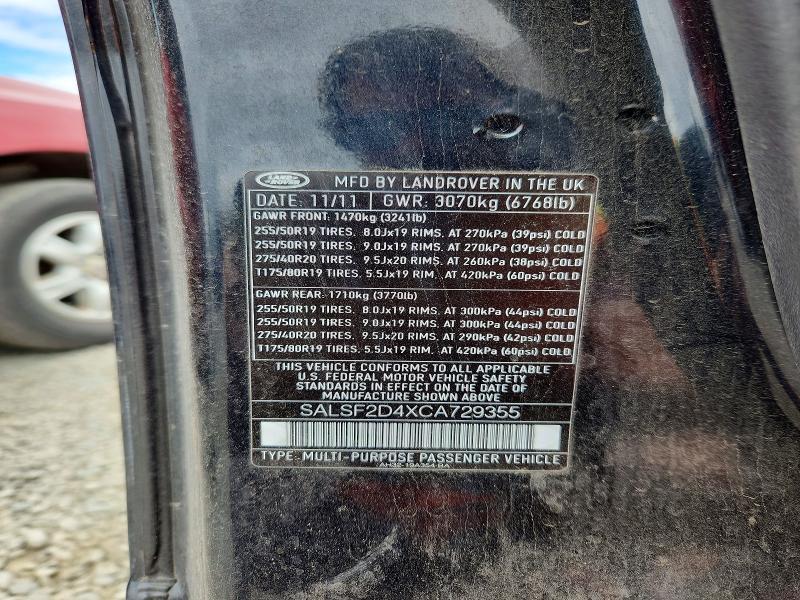 SALSF2D4XCA729355 2012 Land Rover Range Rover photo no. 14