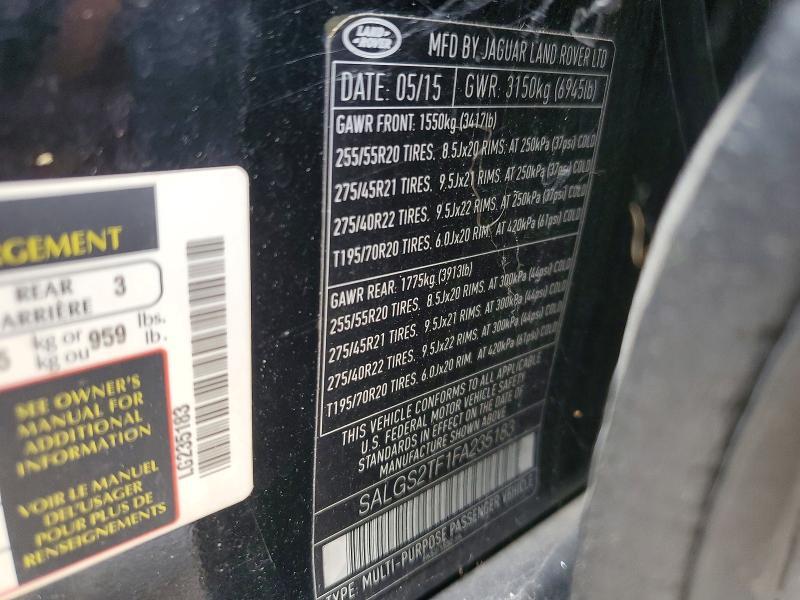 SALGS2TF1FA235183 2015 Land Rover Range Rover photo no. 13