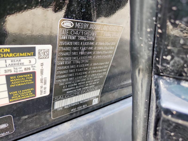 SALGS2RE6KA560811 2019 Land Rover Range Rover photo no. 13
