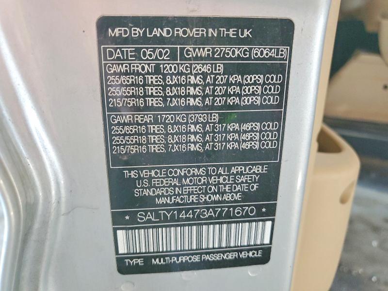 SALTY14473A771670 2003 Land Rover Discovery photo no. 12