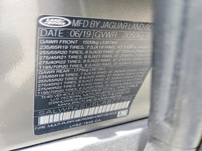 SALWR2SU5LA877764 2020 Land Rover Range Rover photo no. 14