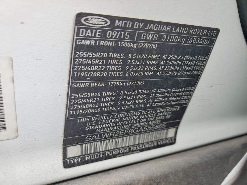 SALWR2EF8GA555865 2016 Land Rover Range Rover photo no. 13
