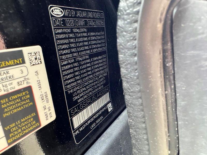 SALGS2RU5LA402954 2020 Land Rover Range Rover photo no. 10