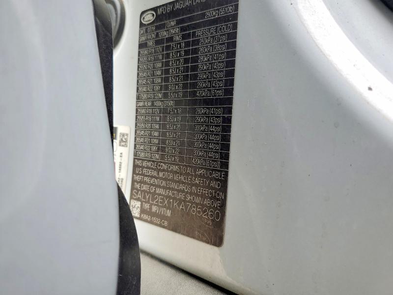SALYL2EX1KA785260 2019 Land Rover Range Rover photo no. 13