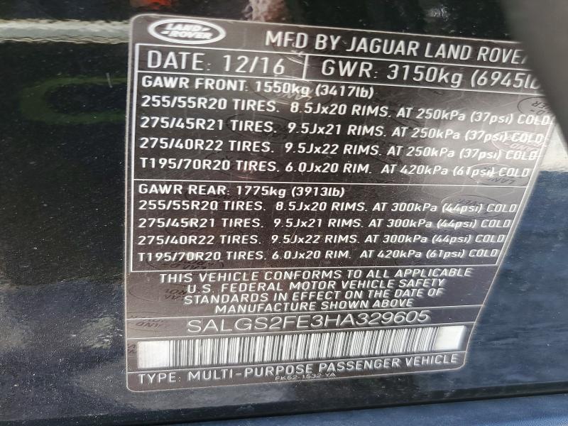 SALGS2FE3HA329605 2017 Land Rover Range Rover photo no. 13
