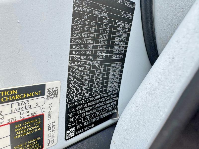 SALYL2EX7KA220673 2019 Land Rover Range Rover photo no. 12