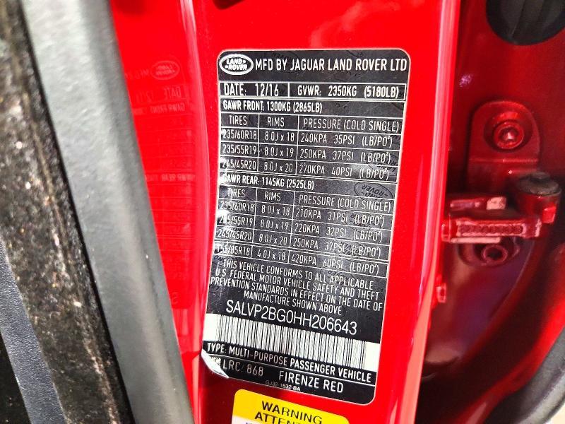 SALVP2BG0HH206643 2017 Land Rover Range Rover photo no. 14
