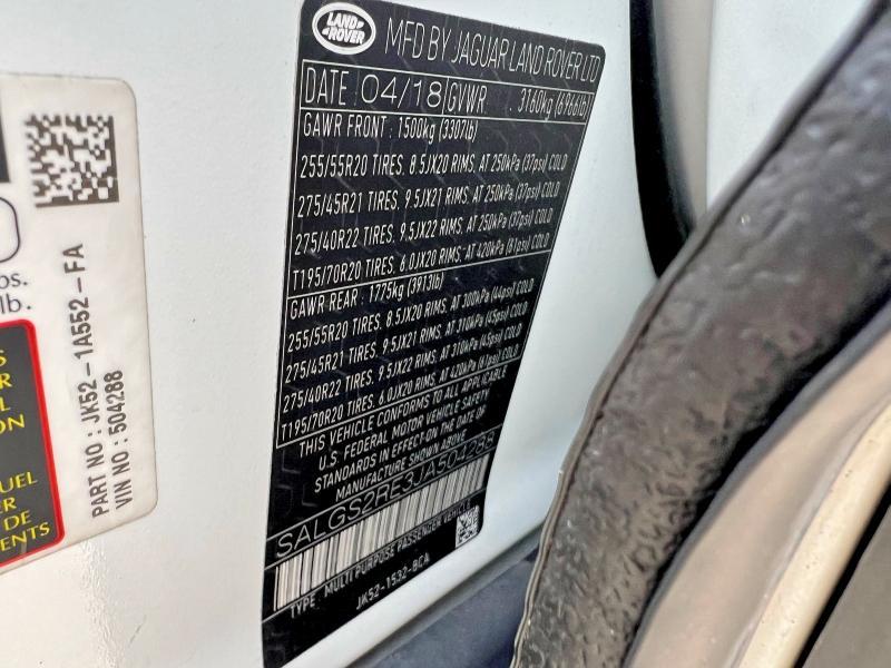 SALGS2RE3JA504288 2018 Land Rover Range Rover photo no. 10