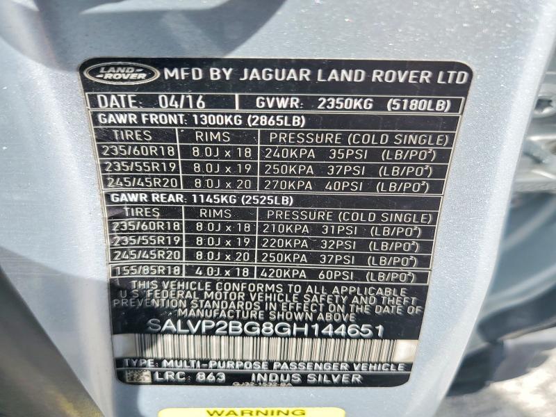 SALVP2BG8GH144651 2016 Land Rover Range Rover photo no. 13