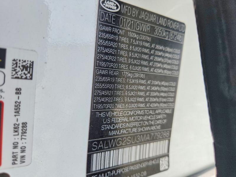 SALWG2SU3MA779288 2021 Land Rover Range Rover photo no. 13