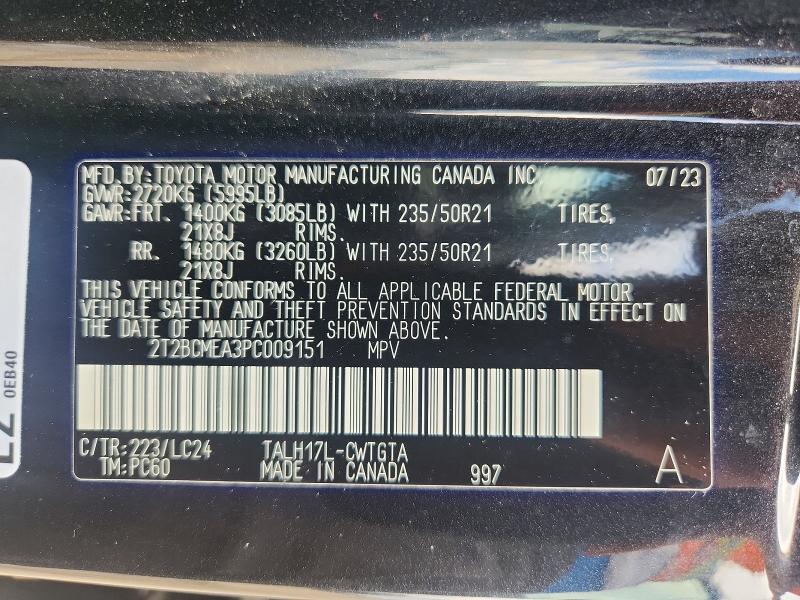 2T2BCMEA3PC009151 2023 Lexus RX photo no. 13