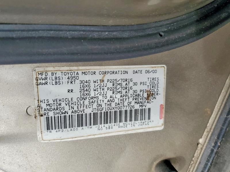 JT6GF10UXY0077726 2000 Lexus RX photo no. 13