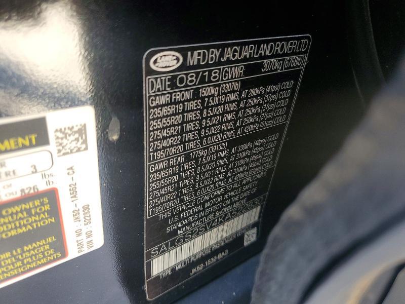 SALGS2SV4KA522830 2019 Land Rover Range Rover photo no. 13