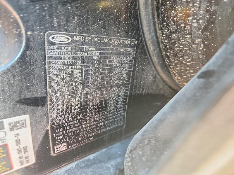 SALYL2EX6KA796853 2019 Land Rover Range Rover photo no. 13
