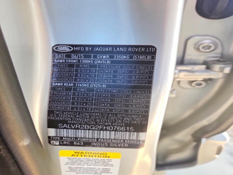 SALVR2BG2FH076615 2015 Land Rover Range Rover photo no. 13