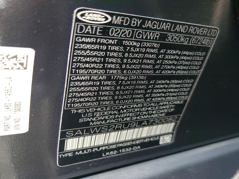 SALWS2RU9LA730082 2020 Land Rover Range Rover photo no. 13