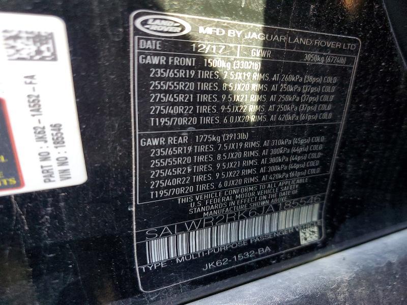 SALWR2RK6JA185546 2018 Land Rover Range Rover photo no. 13