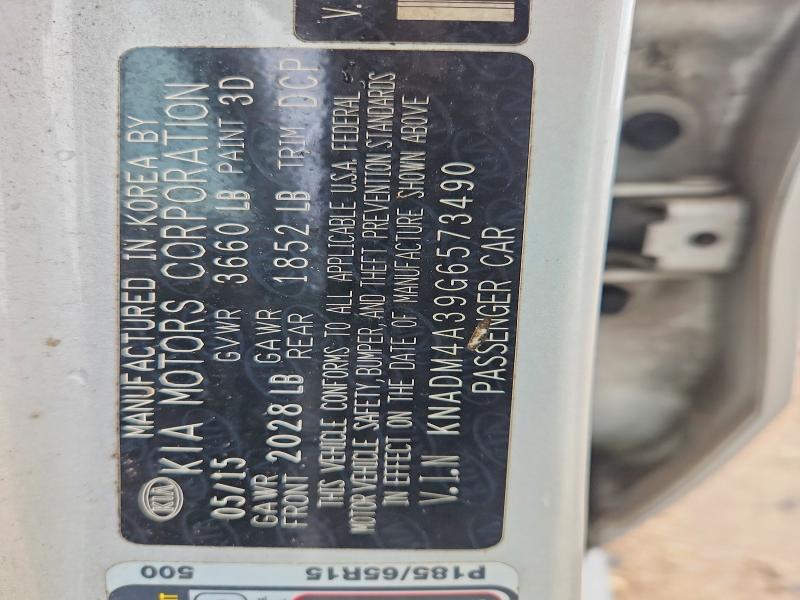 2016 KIA Rio — VIN KNADM4A39G6573490, şəkil 12