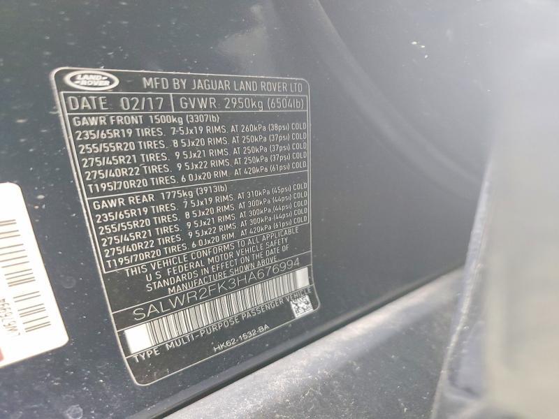 SALWR2FK3HA676994 2017 Land Rover Range Rover photo no. 13