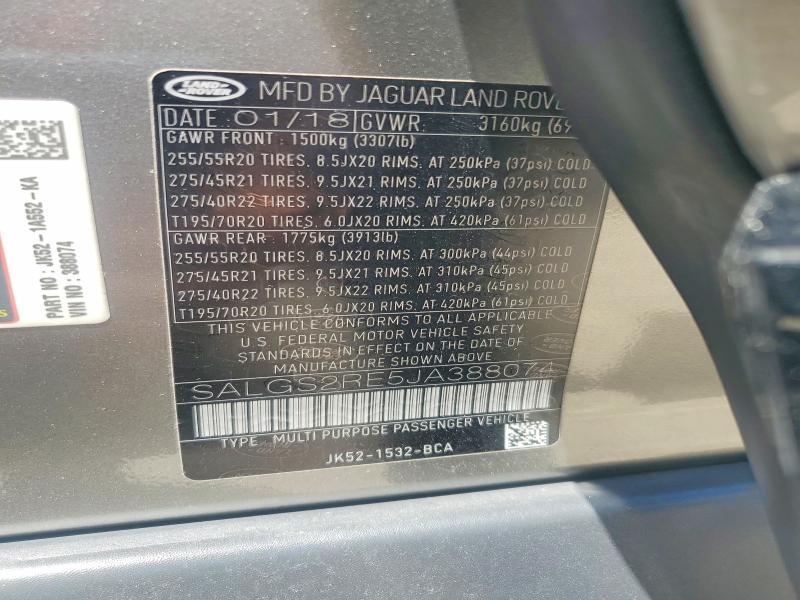 SALGS2RE5JA388074 2018 Land Rover Range Rover photo no. 13