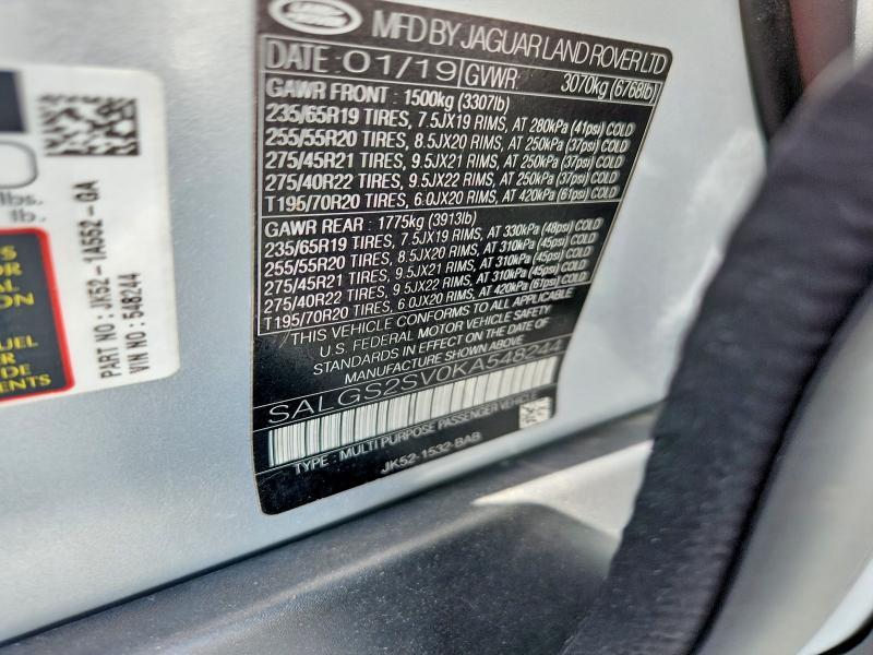 SALGS2SV0KA548244 2019 Land Rover Range Rover photo no. 14