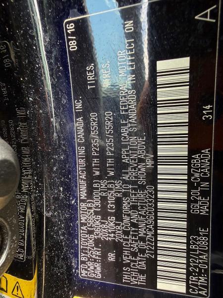 2T2ZZMCA9GC033230 2016 Lexus RX photo no. 10