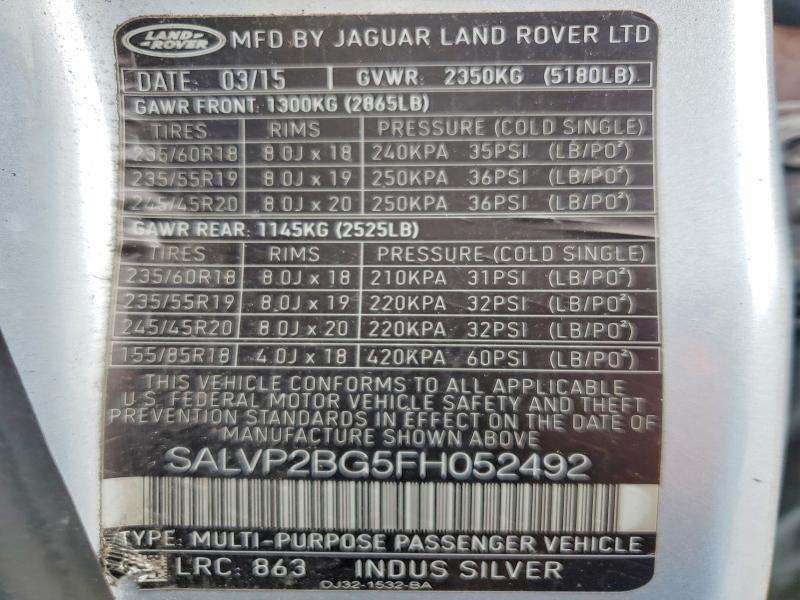 SALVP2BG5FH052492 2015 Land Rover Range Rover photo no. 13