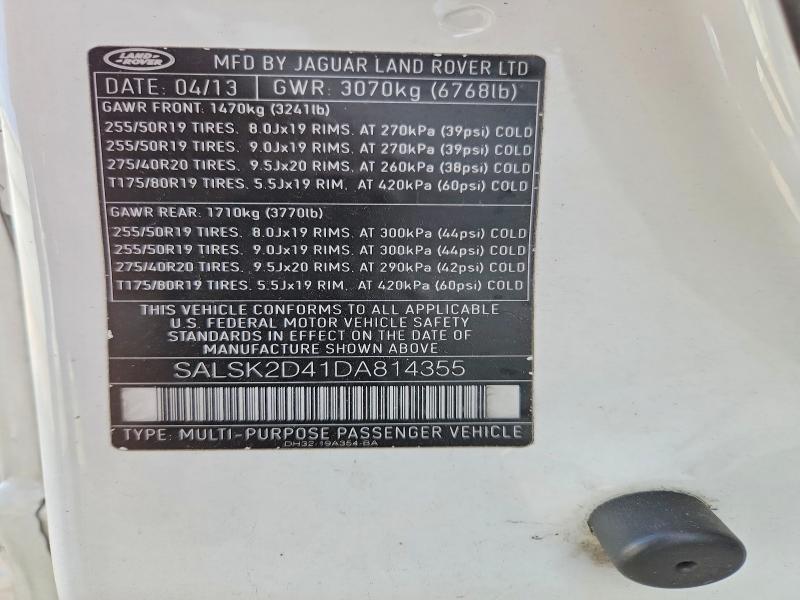 SALSK2D41DA814355 2013 Land Rover Range Rover photo no. 13