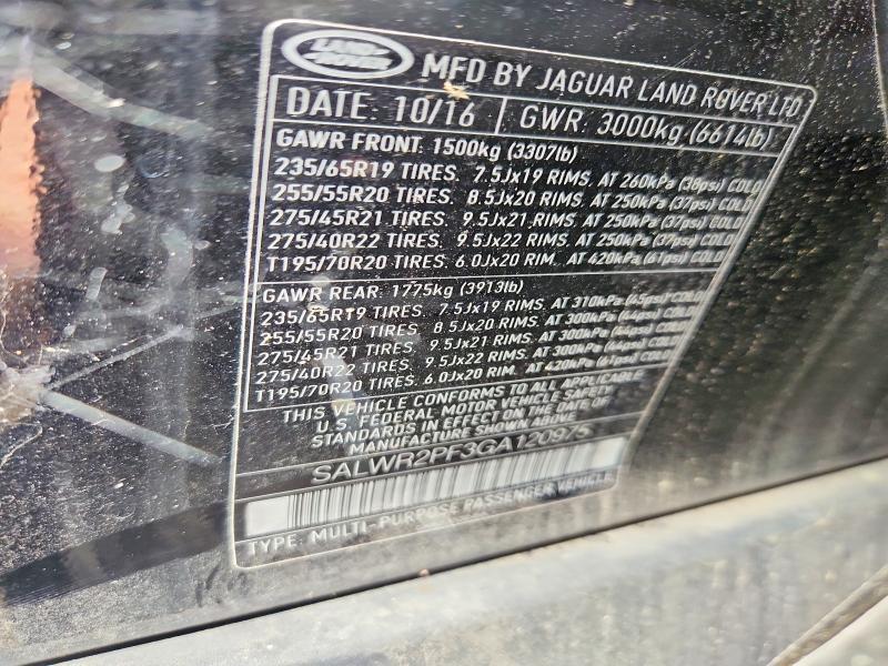 SALWR2PF3GA120975 2016 Land Rover Range Rover photo no. 14