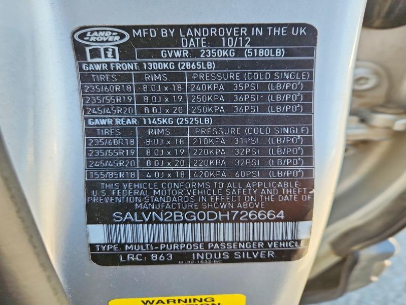 SALVN2BG0DH726664 2013 Land Rover Range Rover photo no. 12