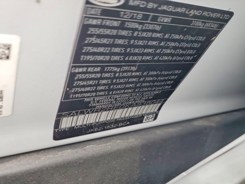 SALWR2RE0KA838044 2019 Land Rover Range Rover photo no. 13