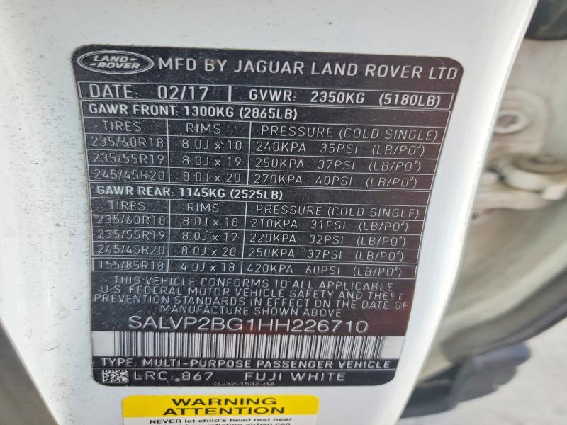 SALVP2BG1HH226710 2017 Land Rover Range Rover photo no. 14