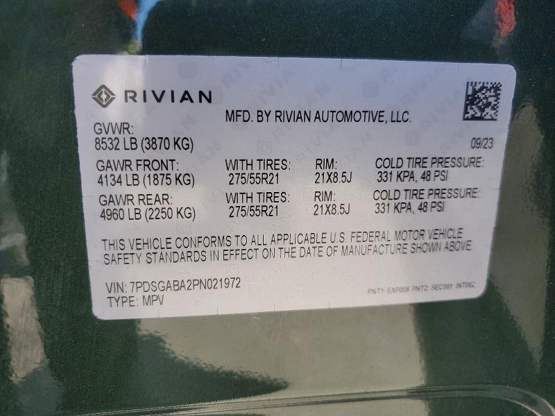 7PDSGABA2PN021972 2023 Rivian R1S photo no. 14