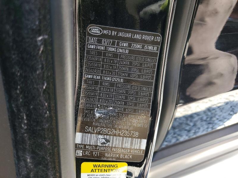 SALVP2BG2HH235738 2017 Land Rover Range Rover photo no. 13