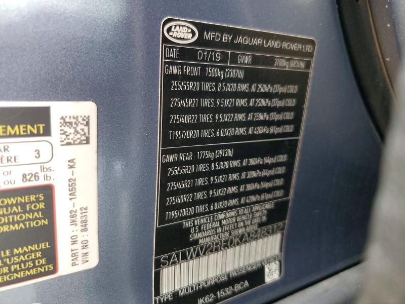 SALWV2RE0KA848312 2019 Land Rover Range Rover photo no. 13