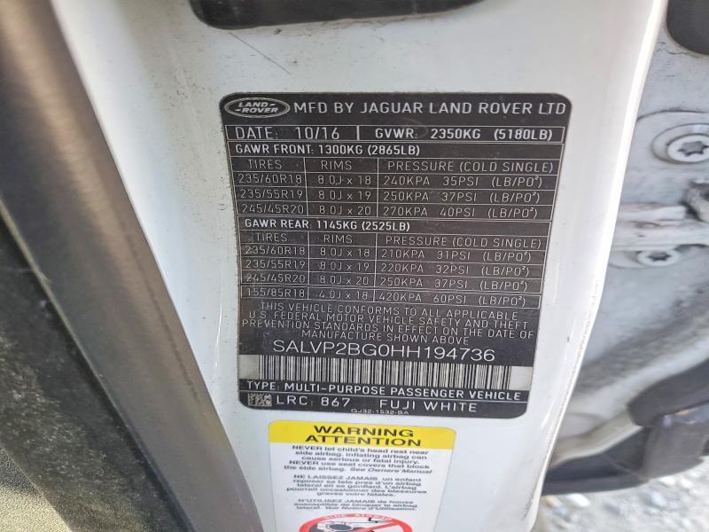 SALVP2BG0HH194736 2017 Land Rover Range Rover photo no. 13