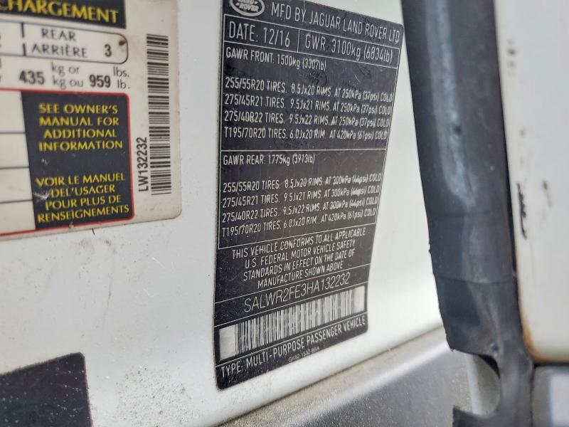 SALWR2FE3HA132232 2017 Land Rover Range Rover photo no. 13